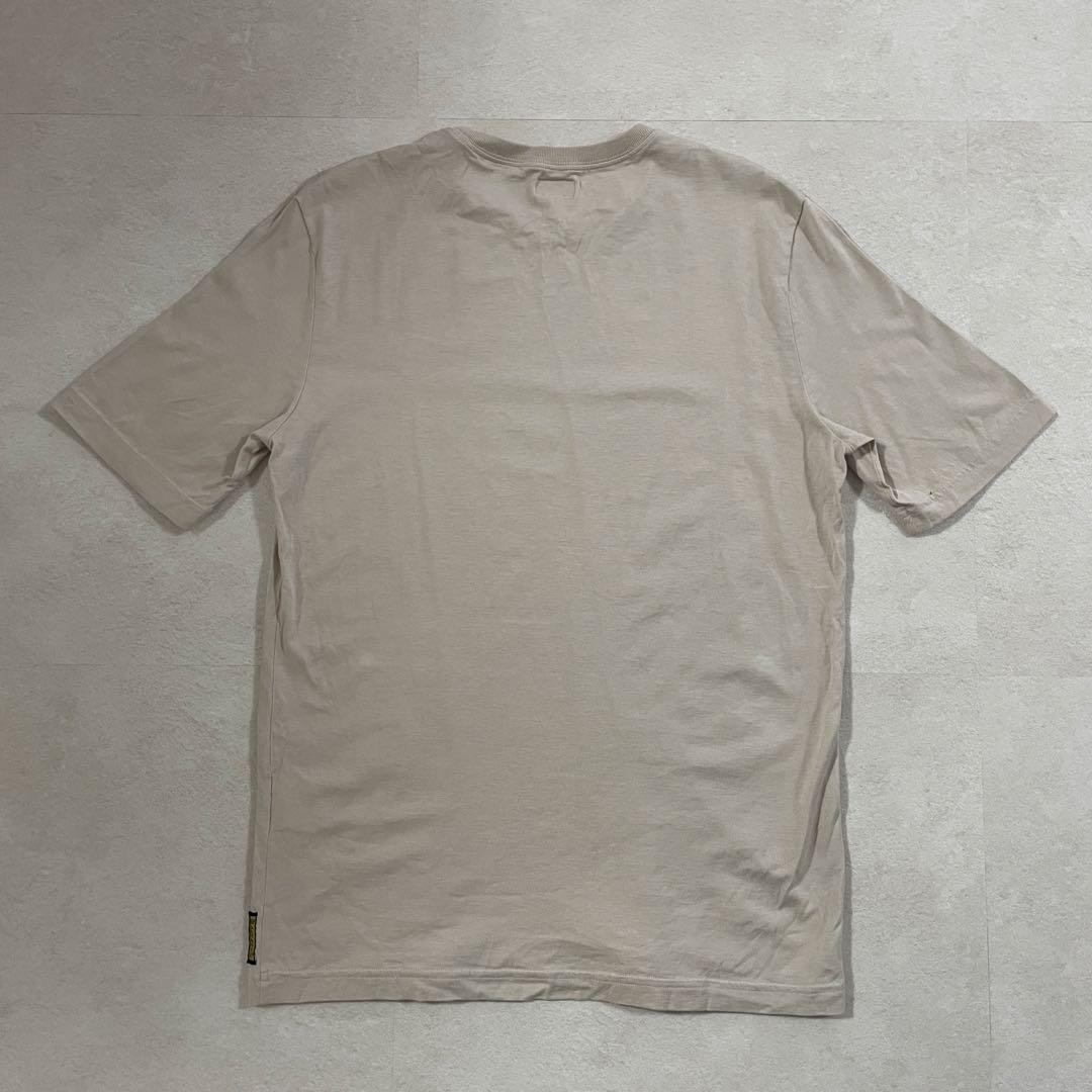 【美品】ARMANI JEANS 半袖Tシャツ ロゴプリント S ベージュ