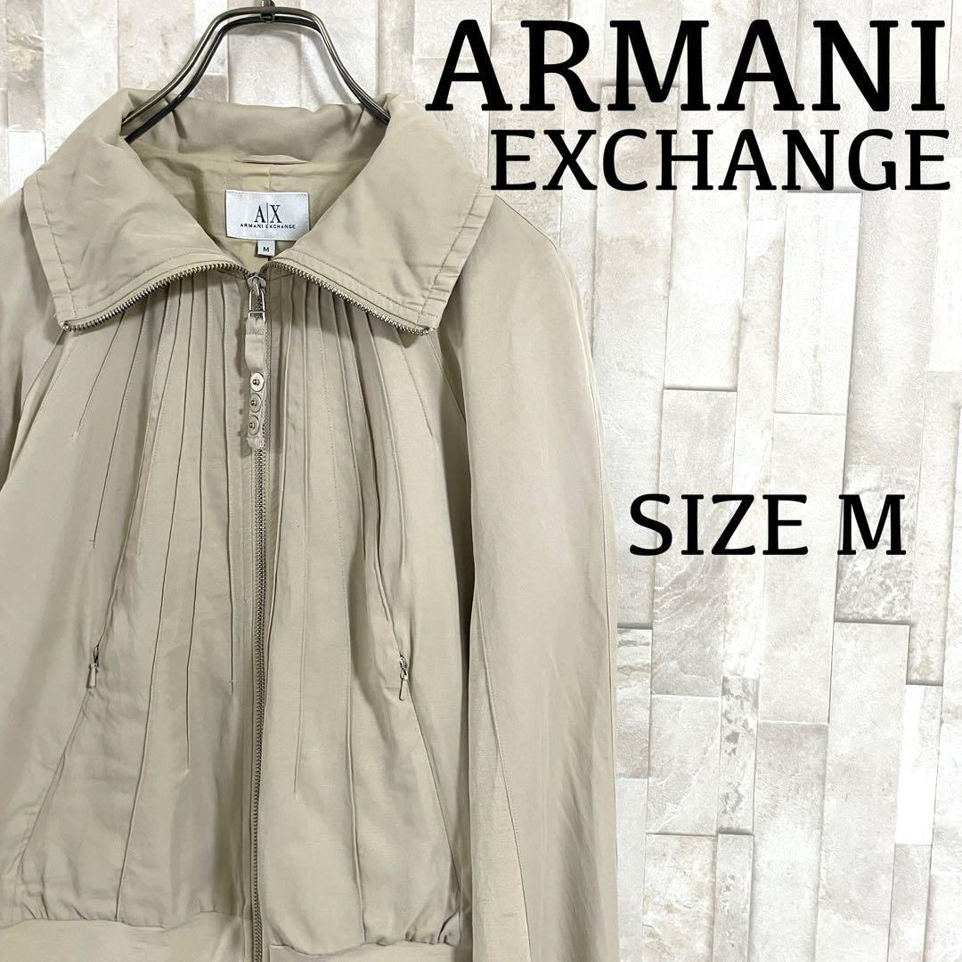 古着 ARMANI EXCHANGE ジャケット ベージュ ジップアップ M
