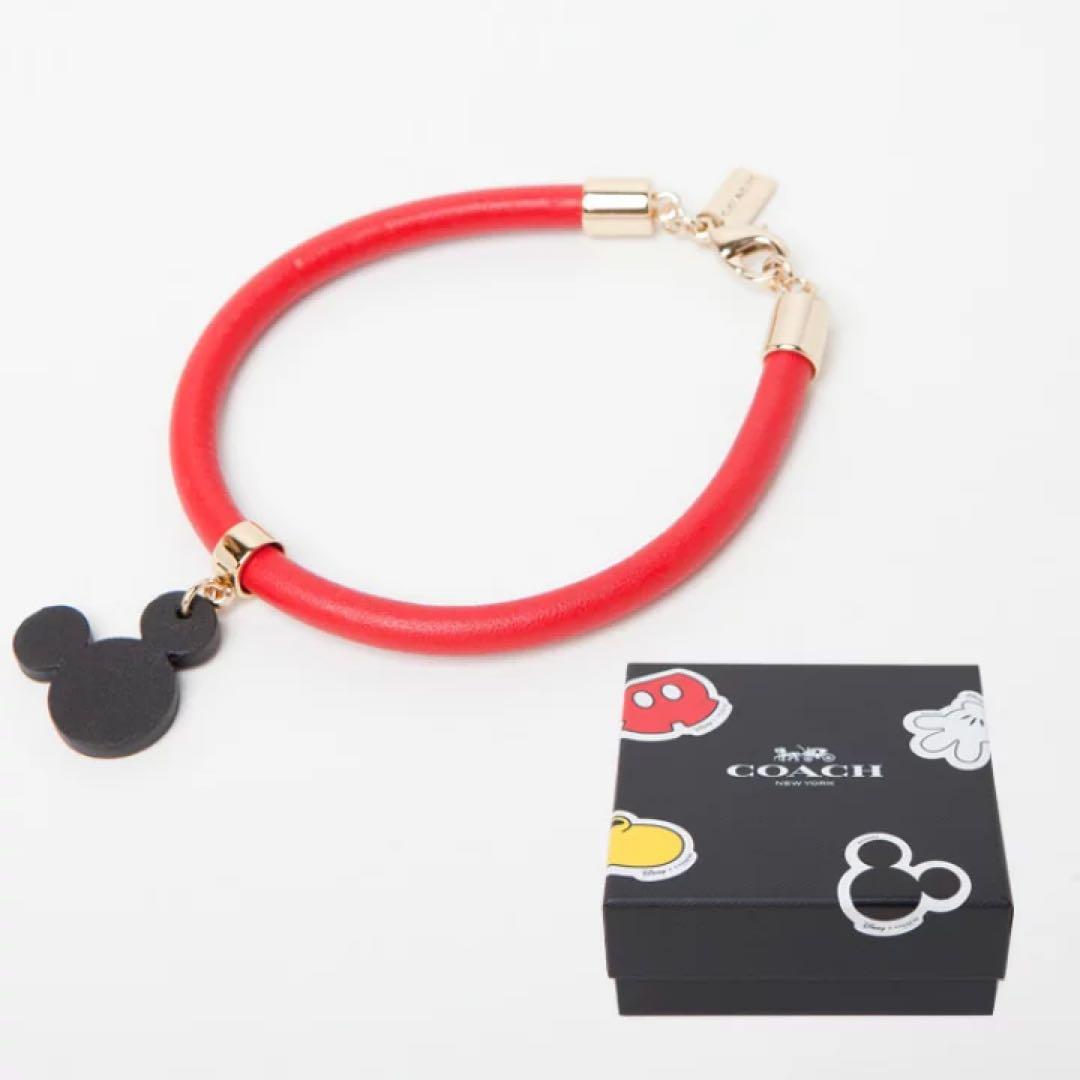 【希少限定コラボ】訳あり新品 COACH×DISNEY レザーブレスレット 箱付
