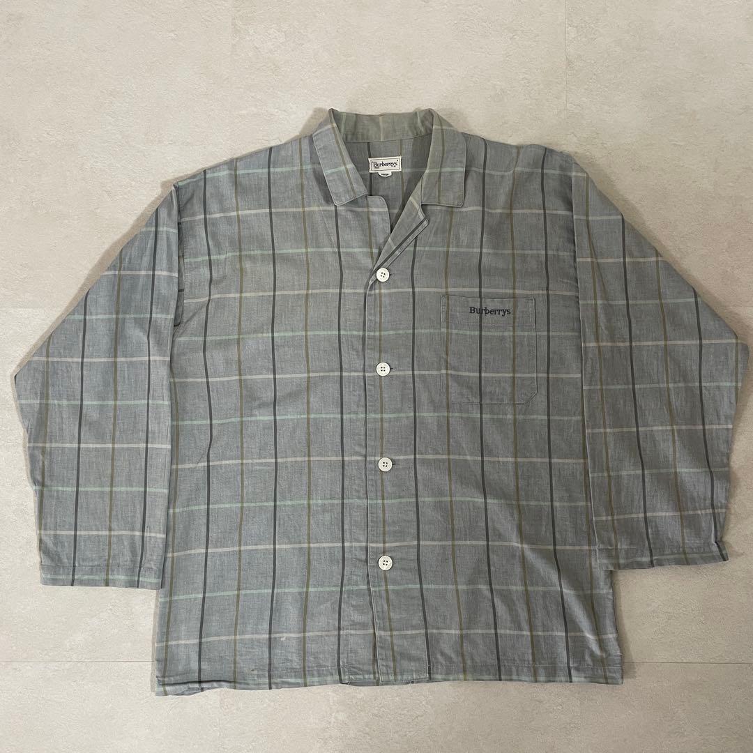 90s BURBERRY 長袖シャツ チェック柄 サイズL グレー – OMNISTYLE