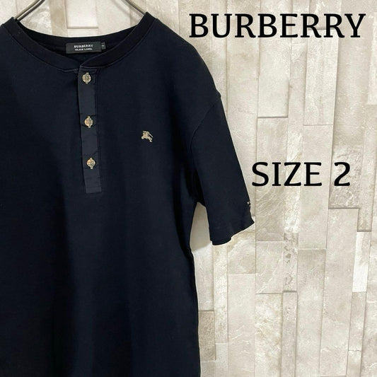 【美品】BURBERRY BLACK LABELポロシャツ サイズ2 ブラック