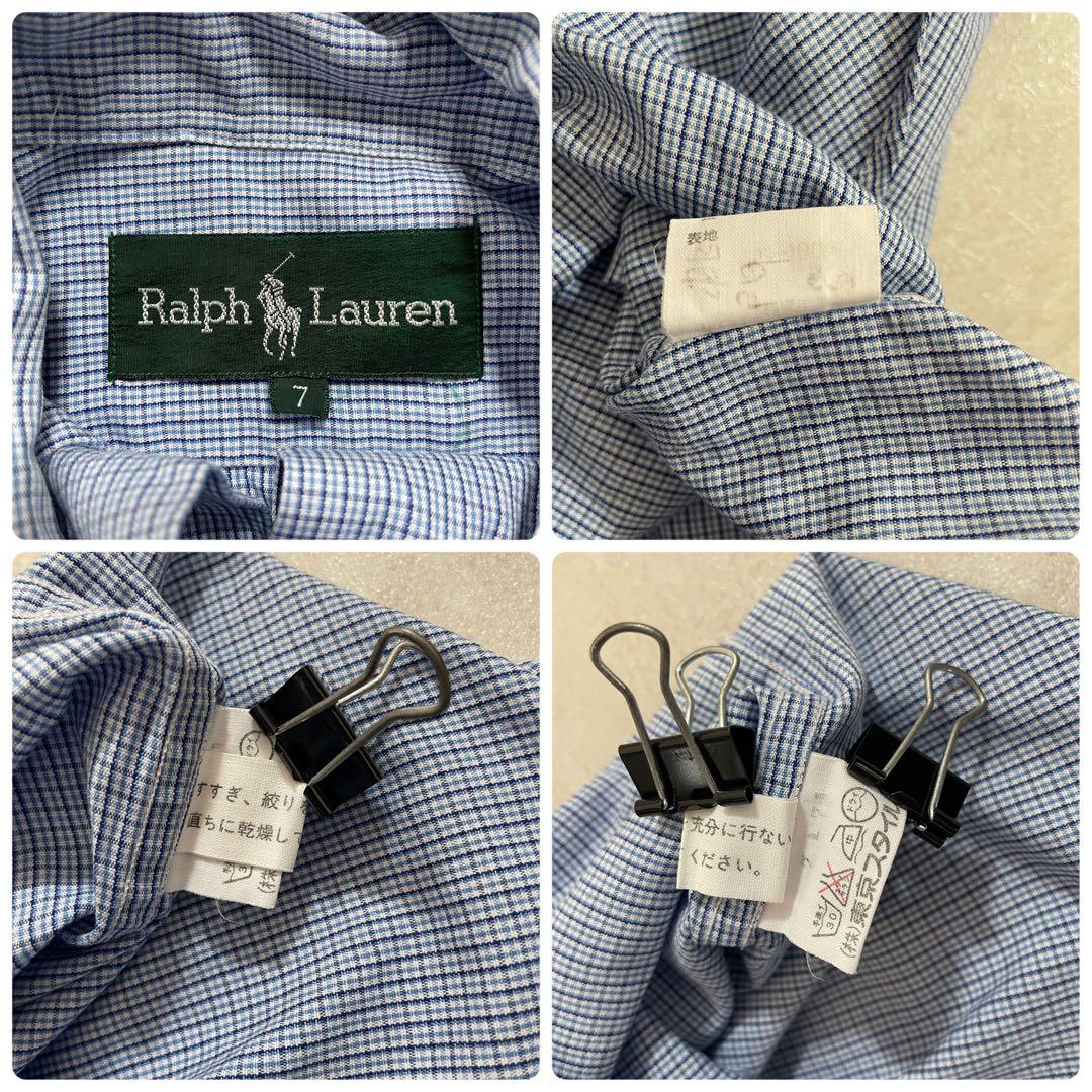 【美品】80s POLO RALPH LAUREN 半袖シャツ 7 チェック柄