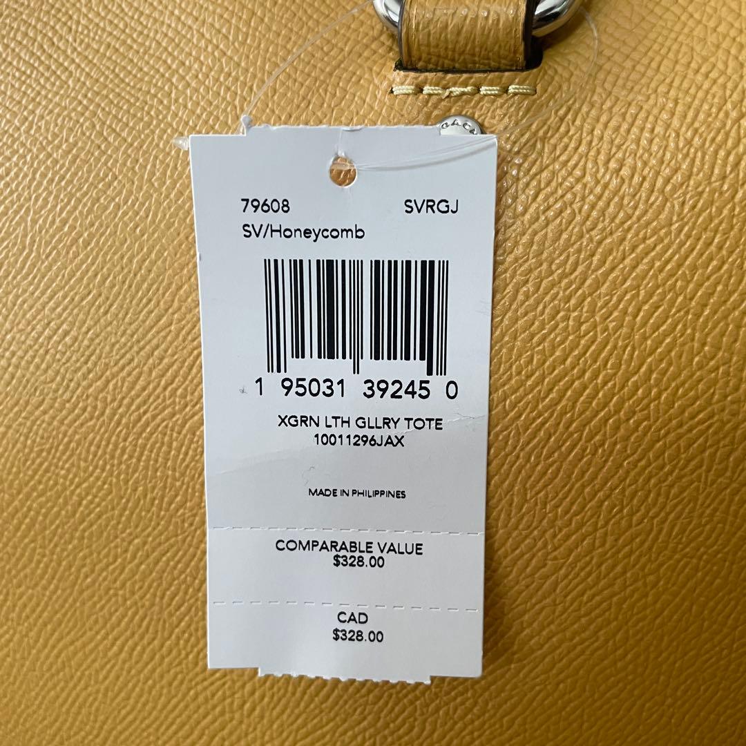 訳あり新品 COACH トートバッグ ハニカム/イエロー