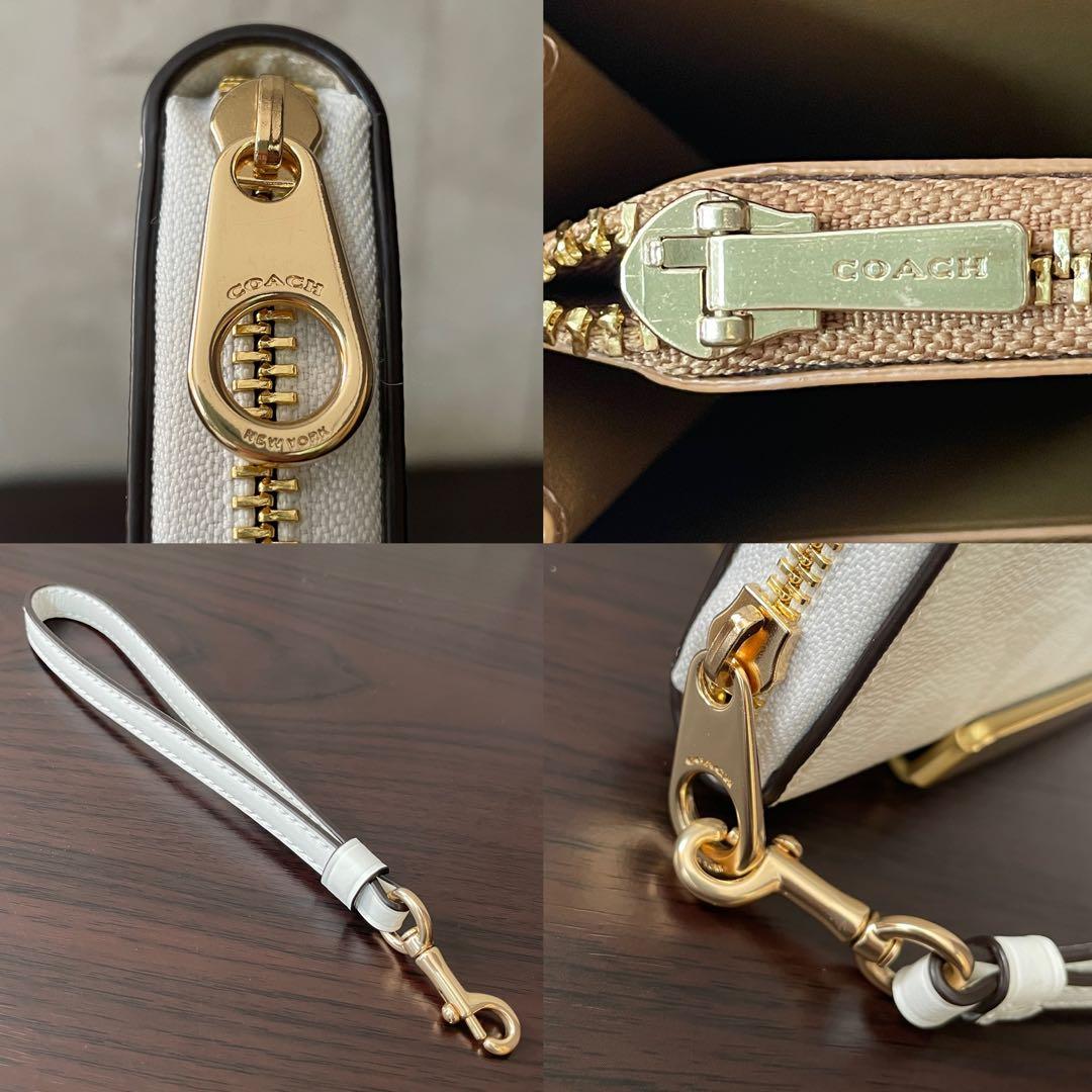 訳あり新品 COACH 長財布 シグネチャー グレイシャーホワイト