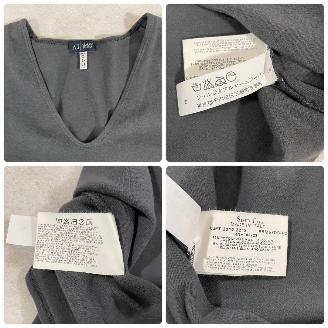 【美品】ARMANI JEANS 長袖Tシャツ サイズ8 ブラック