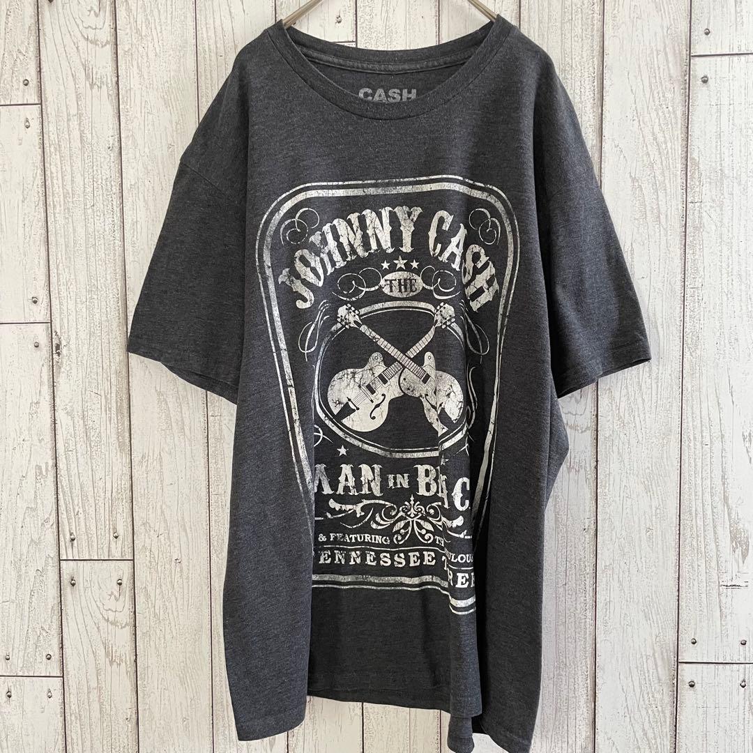 【美品】JOHNNYCASH 半袖Tシャツ Lサイズ グレー バンドTシャツ
