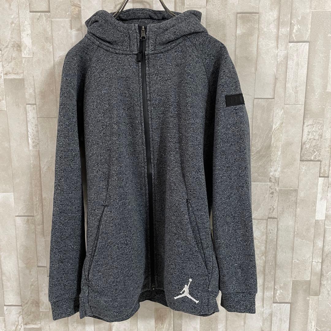 【美品】NIKE AIR JORDAN ジップアップパーカー Lサイズ グレー