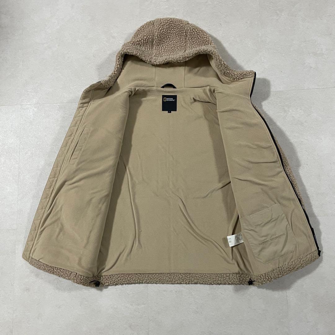 【美品】 NATIONAL GEOGRAPHIC ボアジャケット ベージュ L