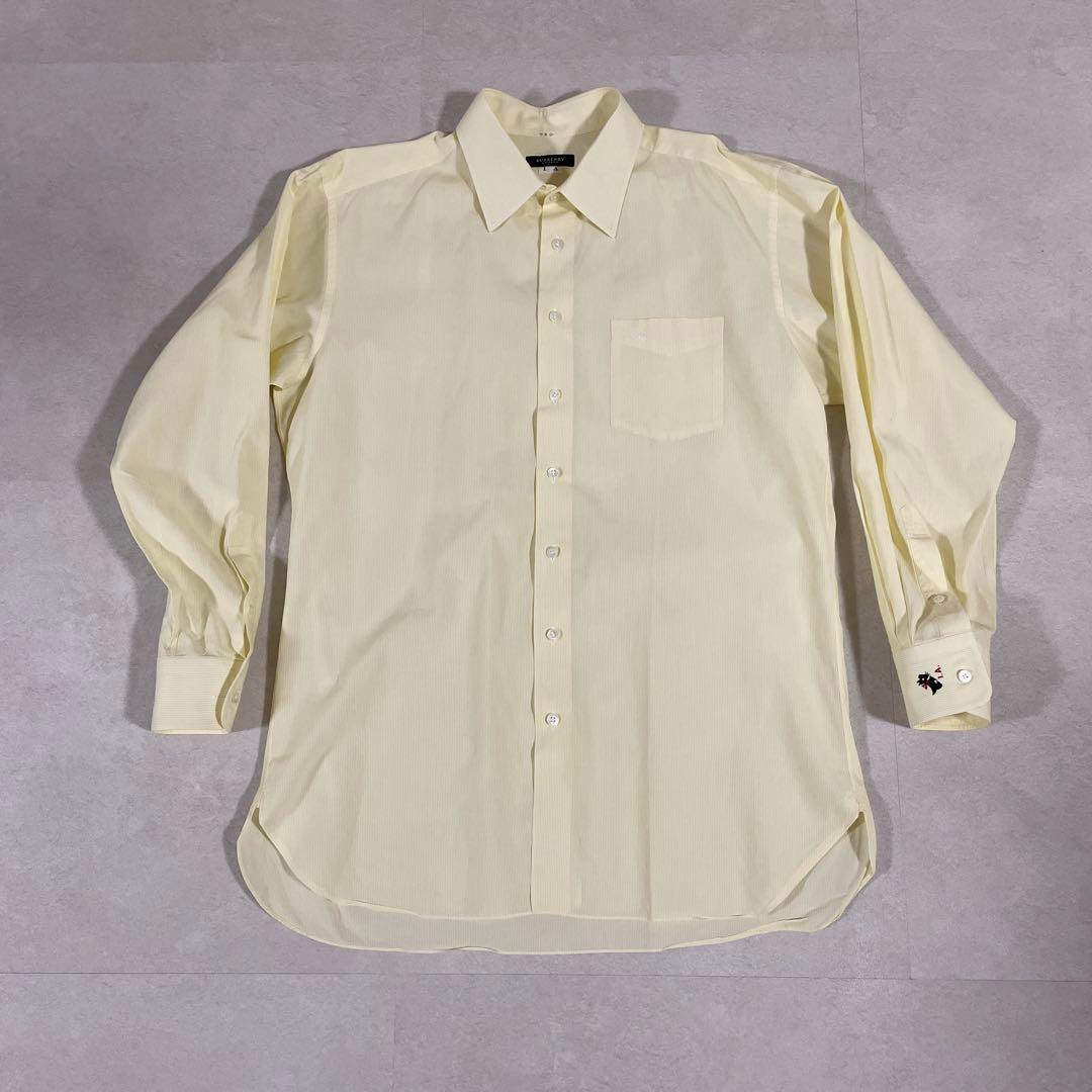 古着 BURBERRY LONDON 長袖シャツ 日本製 イエロー
