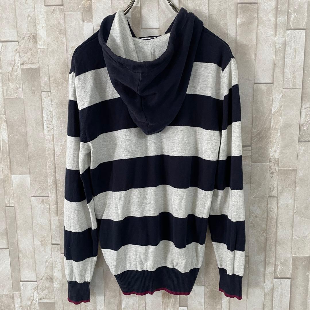 古着 BURBERRY BLACK LABELジップアップパーカー ロゴ刺繍 M