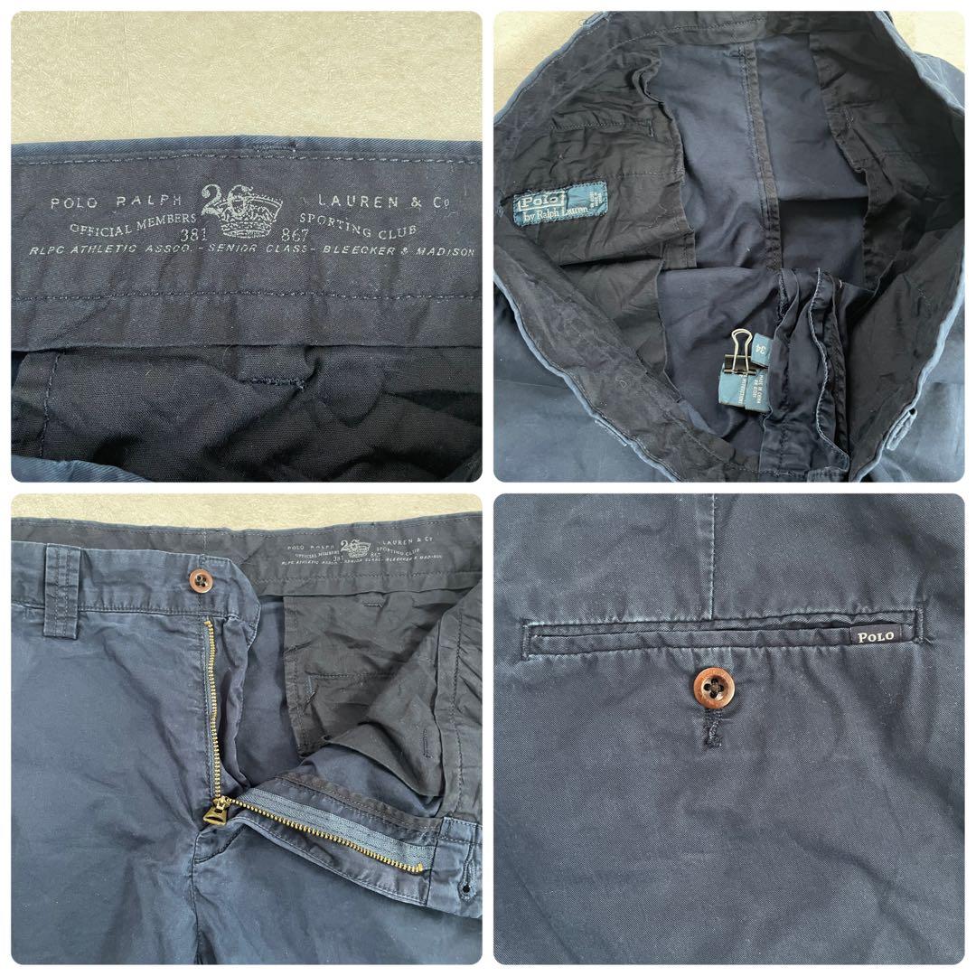 古着 90s POLO RALPH LAUREN ハーフパンツ 34 ネイビー