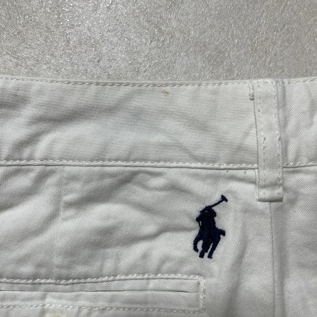 古着 POLO RALPH LAUREN ハーフパンツ 12 ホワイト 総柄