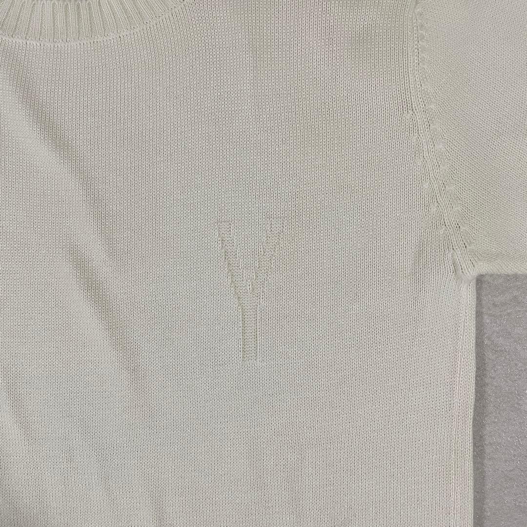 【美品】Yves Saint Laurent オールド半袖ニット ホワイト