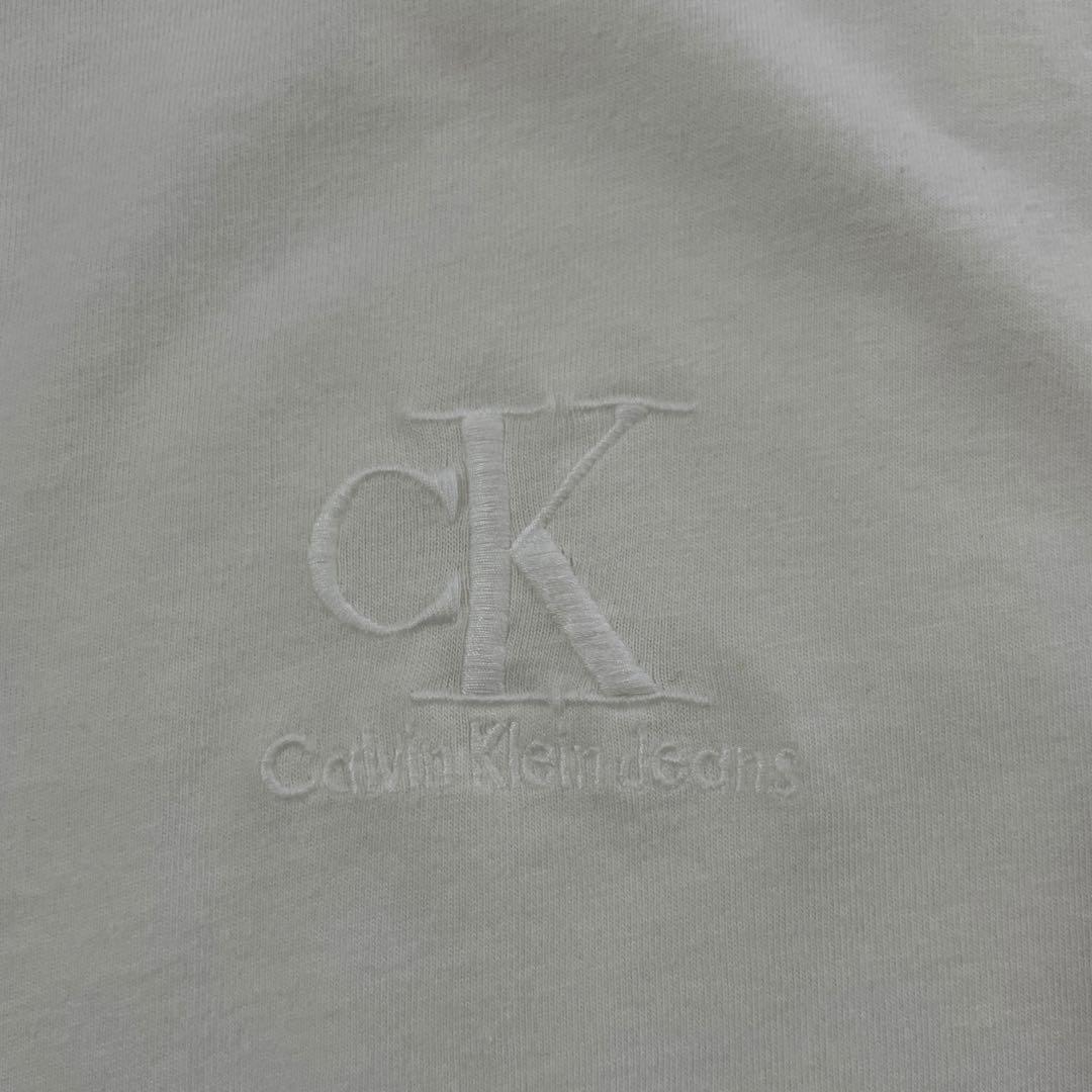 【美品】CALVIN KLEIN 長袖Tシャツ ハイネック M アイボリー