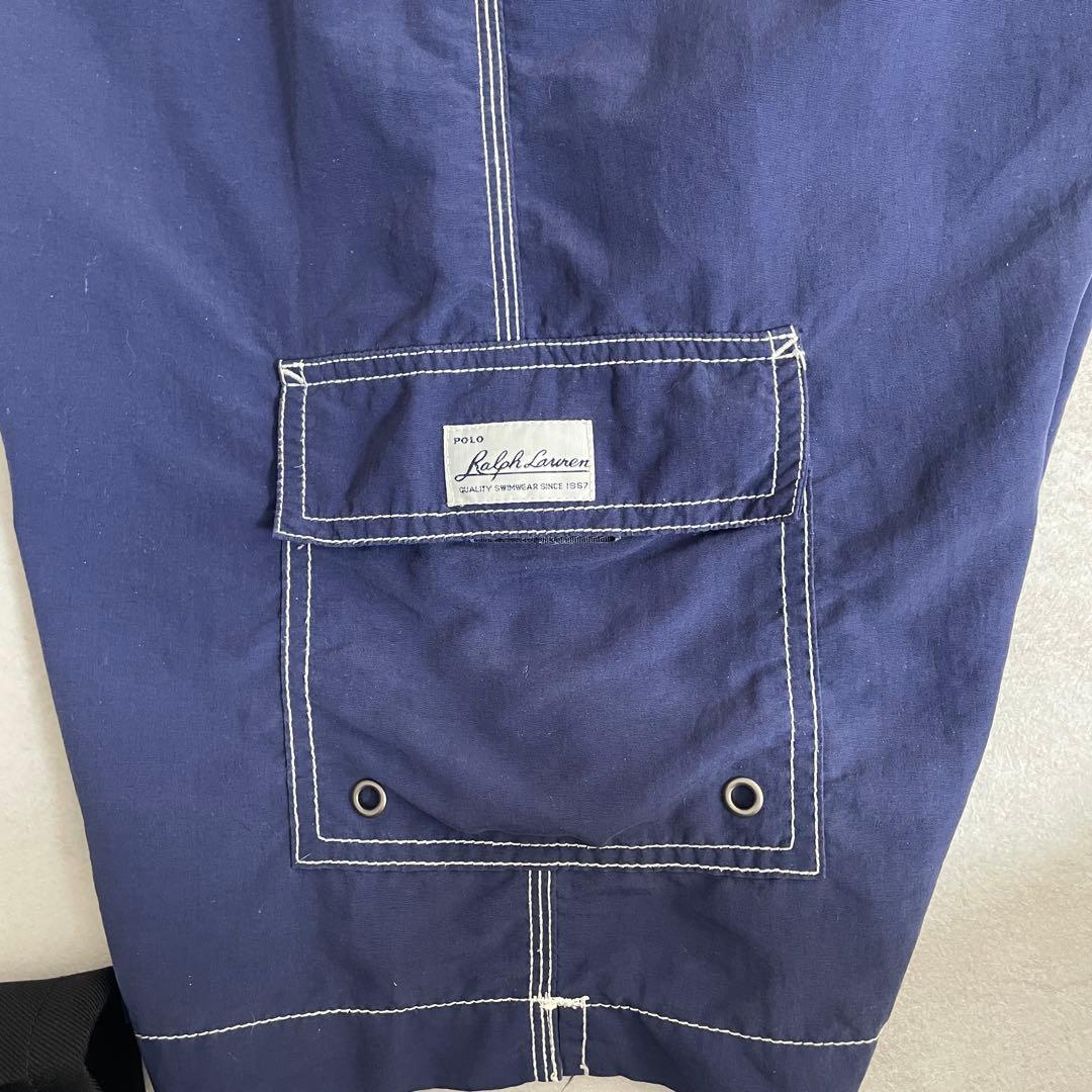 【希少】90s POLO RALPH LAUREN ネイビー スイムショーツ