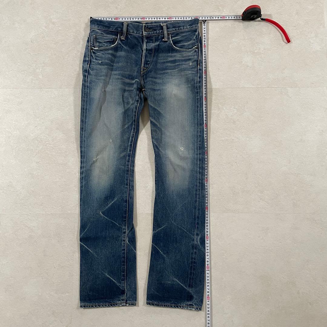 古着 KURO デニムパンツ GRAPHITE ダメージ加工 31inch