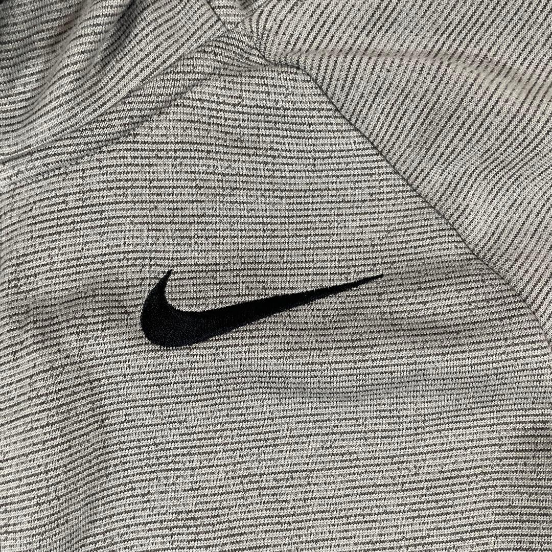 【美品】NIKE フルジップアップパーカー フード DRY-FIT S グレー