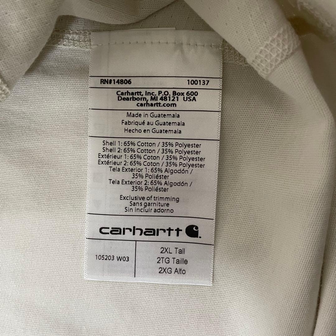 【新品未使用タグ付】Carhartt ホワイト Tシャツ 2XL サイズ