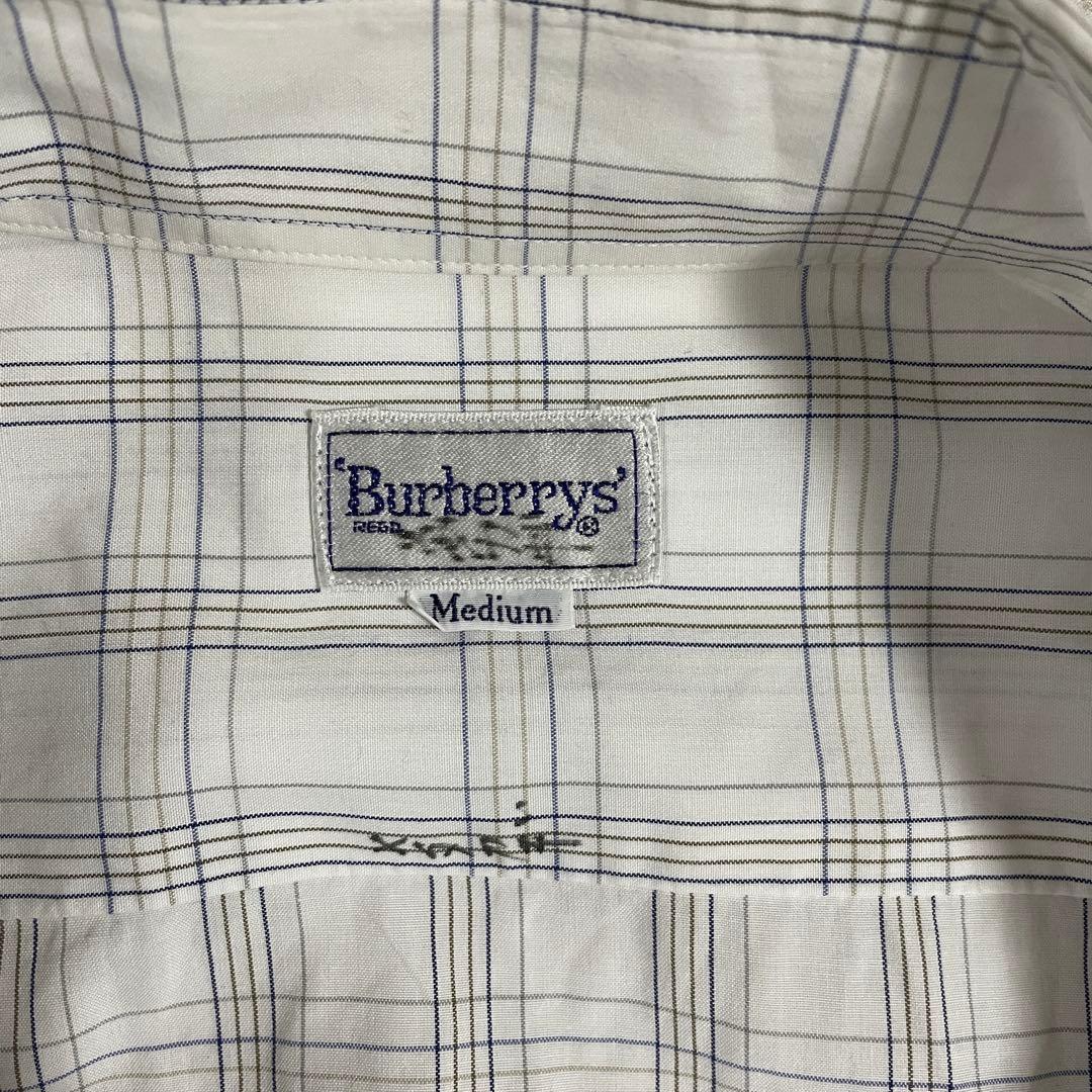 90s BURBERRY 長袖シャツ チェック柄 Mサイズ ホワイト – OMNISTYLE