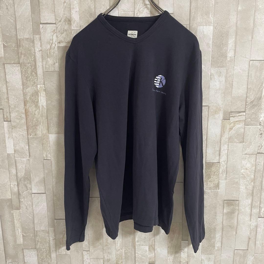 【美品】Calvin Klein Jeans Vネック 長袖Tシャツ M