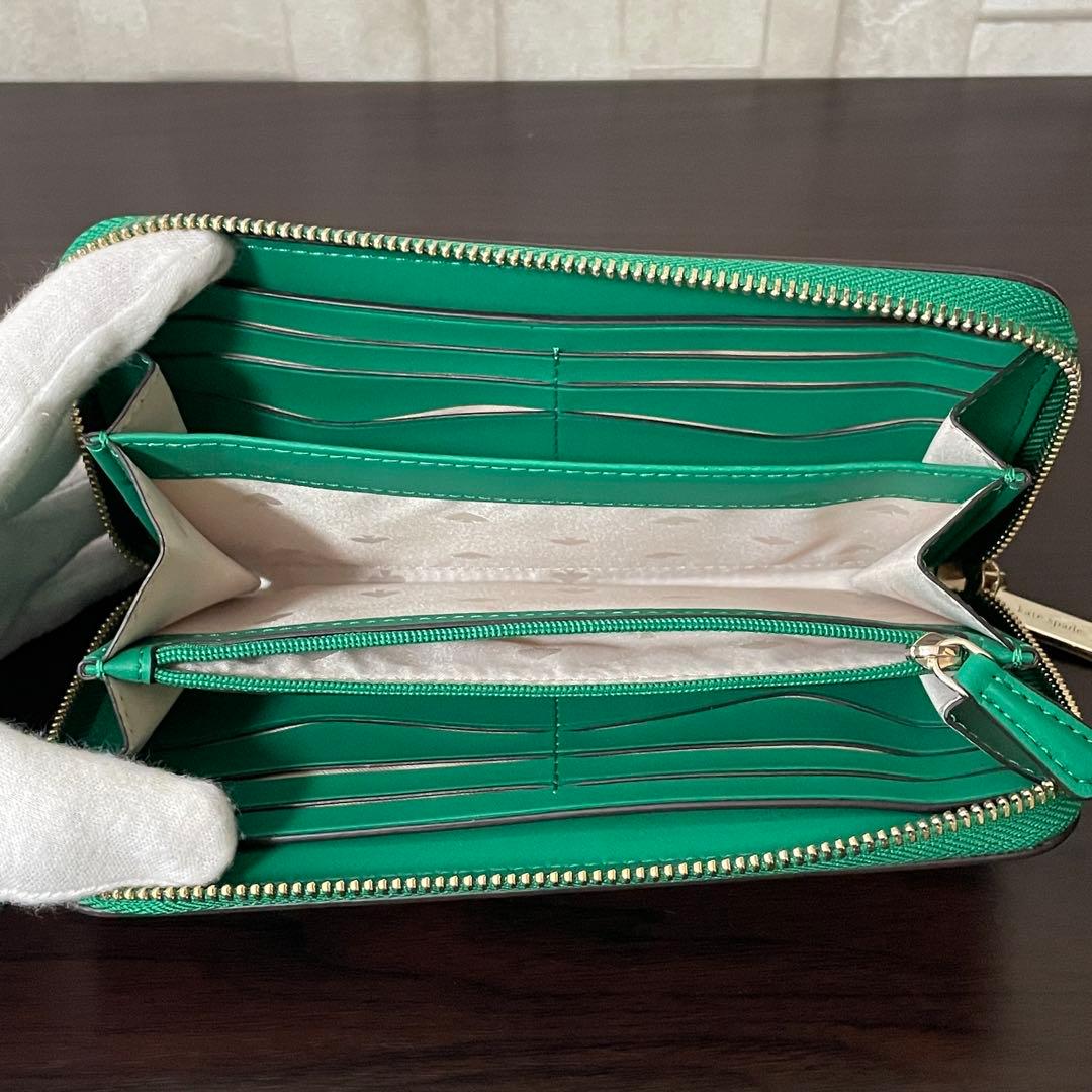 訳あり新品 kate spade 長財布 グリーン