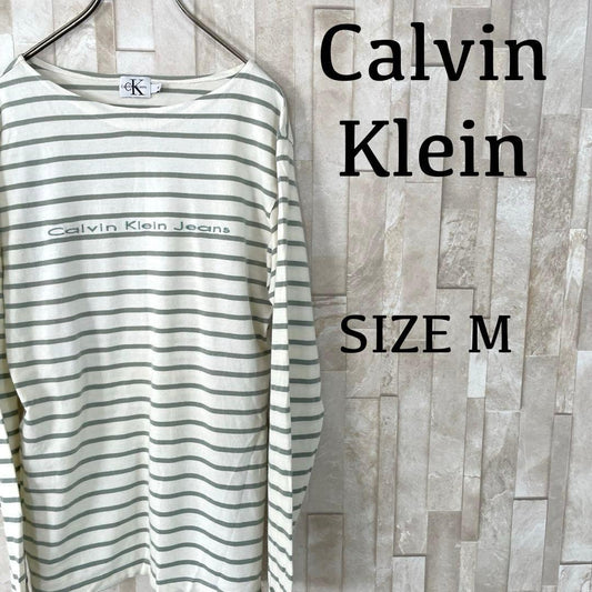 古着 Calvin Klein Jeans長袖Tシャツ サイズM ボーダー柄