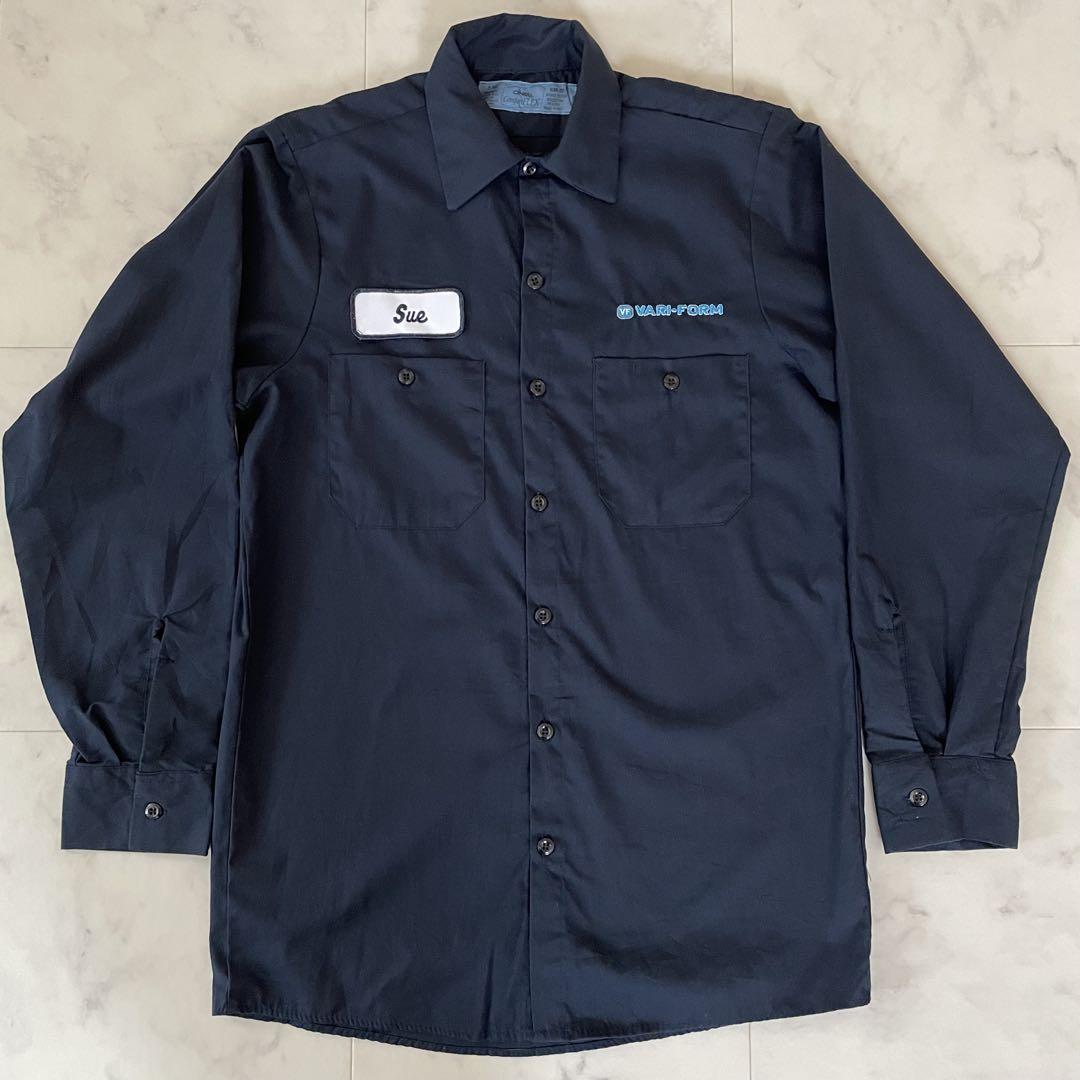 【美品】古着 CINTAS 長袖ワークシャツ Sサイズ ネイビー