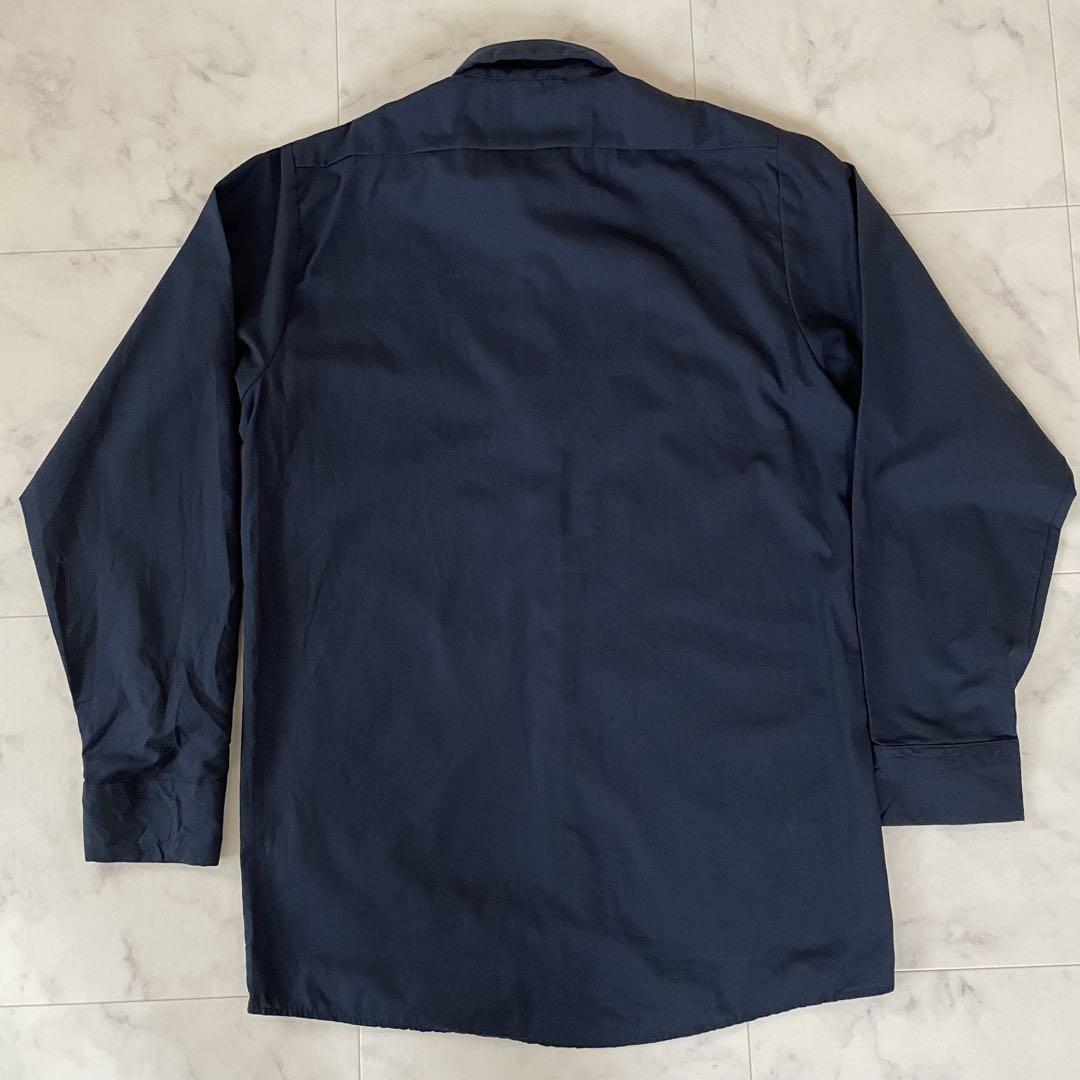 【美品】古着 CINTAS 長袖ワークシャツ Sサイズ ネイビー
