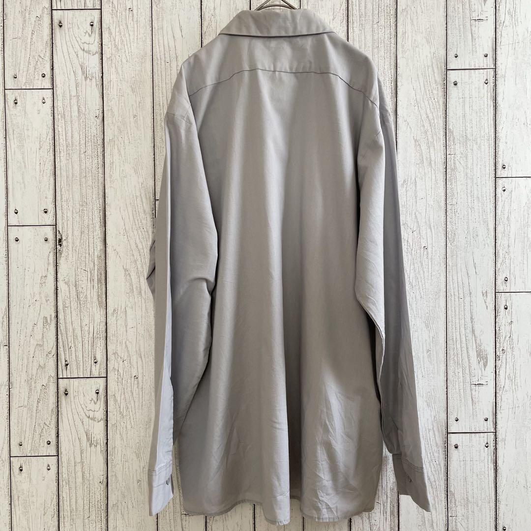 【美品】古着 CINTAS 長袖ワークシャツ Lサイズ グレー