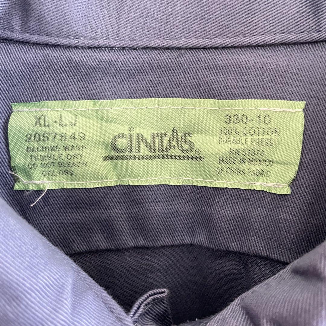 古着 CINTAS 長袖ワークシャツ XLサイズ ブルー