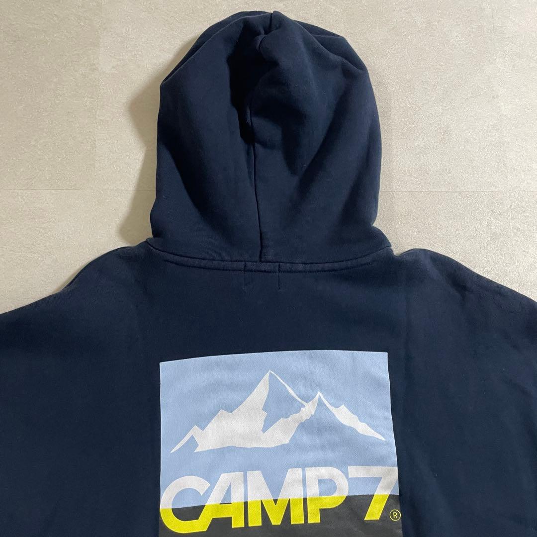 古着 CAMP7 プルオーバーパーカー バックプリント サイズL ネイビー（画像 10/16）