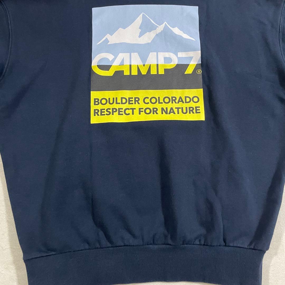 古着 CAMP7 プルオーバーパーカー バックプリント サイズL ネイビー（画像 11/16）