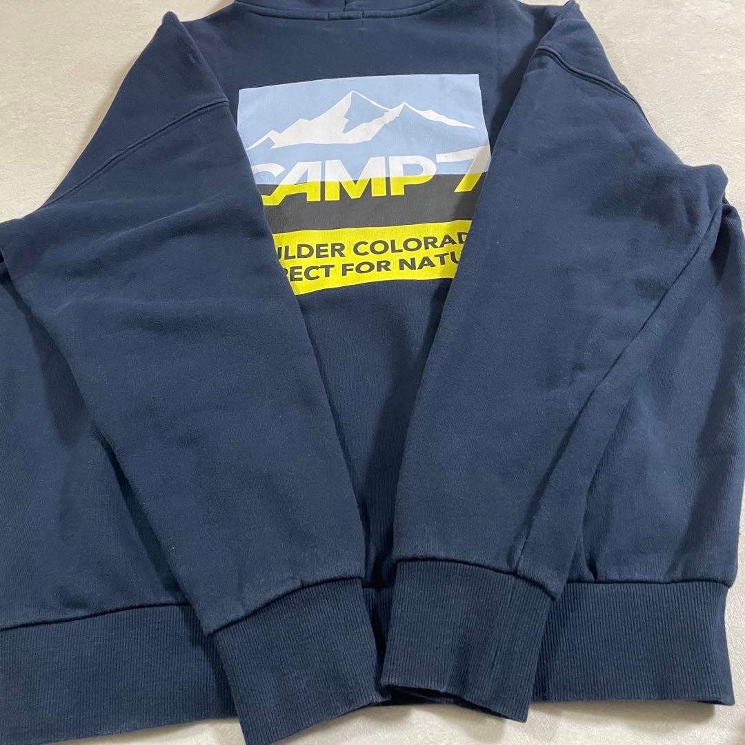 古着 CAMP7 プルオーバーパーカー バックプリント サイズL ネイビー（画像 12/16）