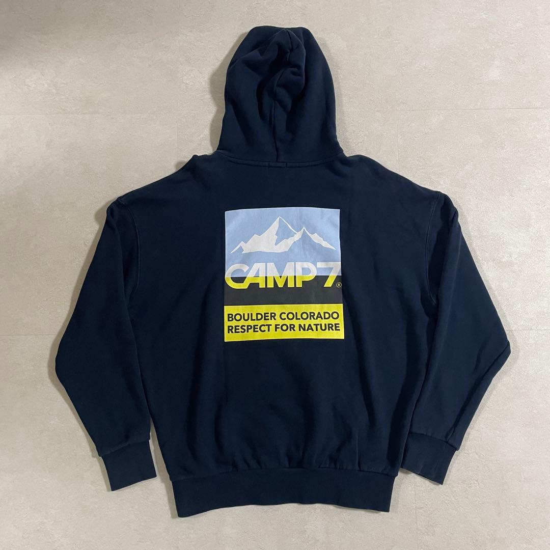古着 CAMP7 プルオーバーパーカー バックプリント サイズL ネイビー（画像 5/16）