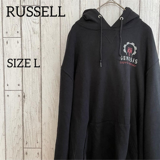 【美品】RUSSELL ラッセル メンズ 長袖パーカー Lサイズ ブラック