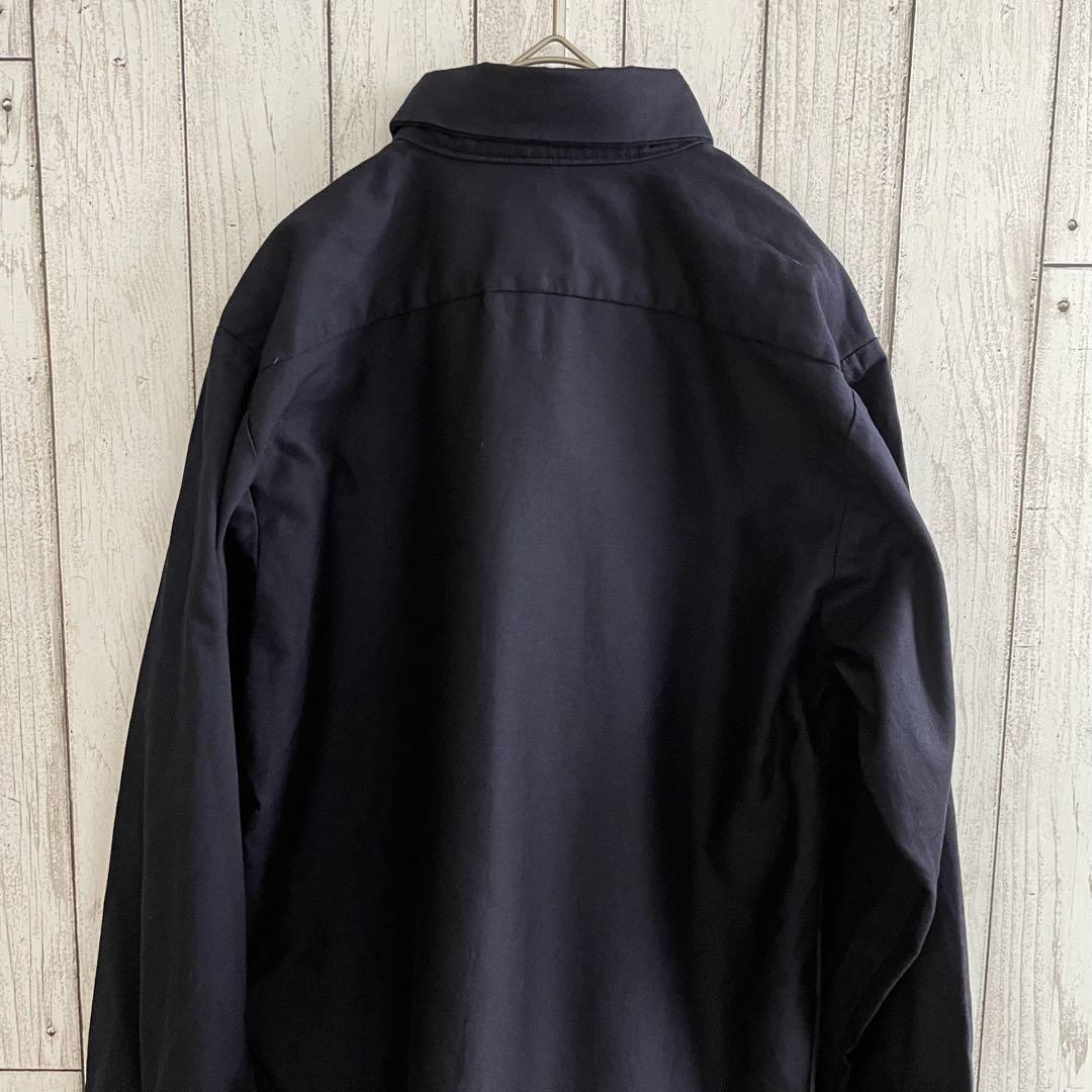 【美品】UniFirst メンズ 長袖ワークシャツ ネイビー
