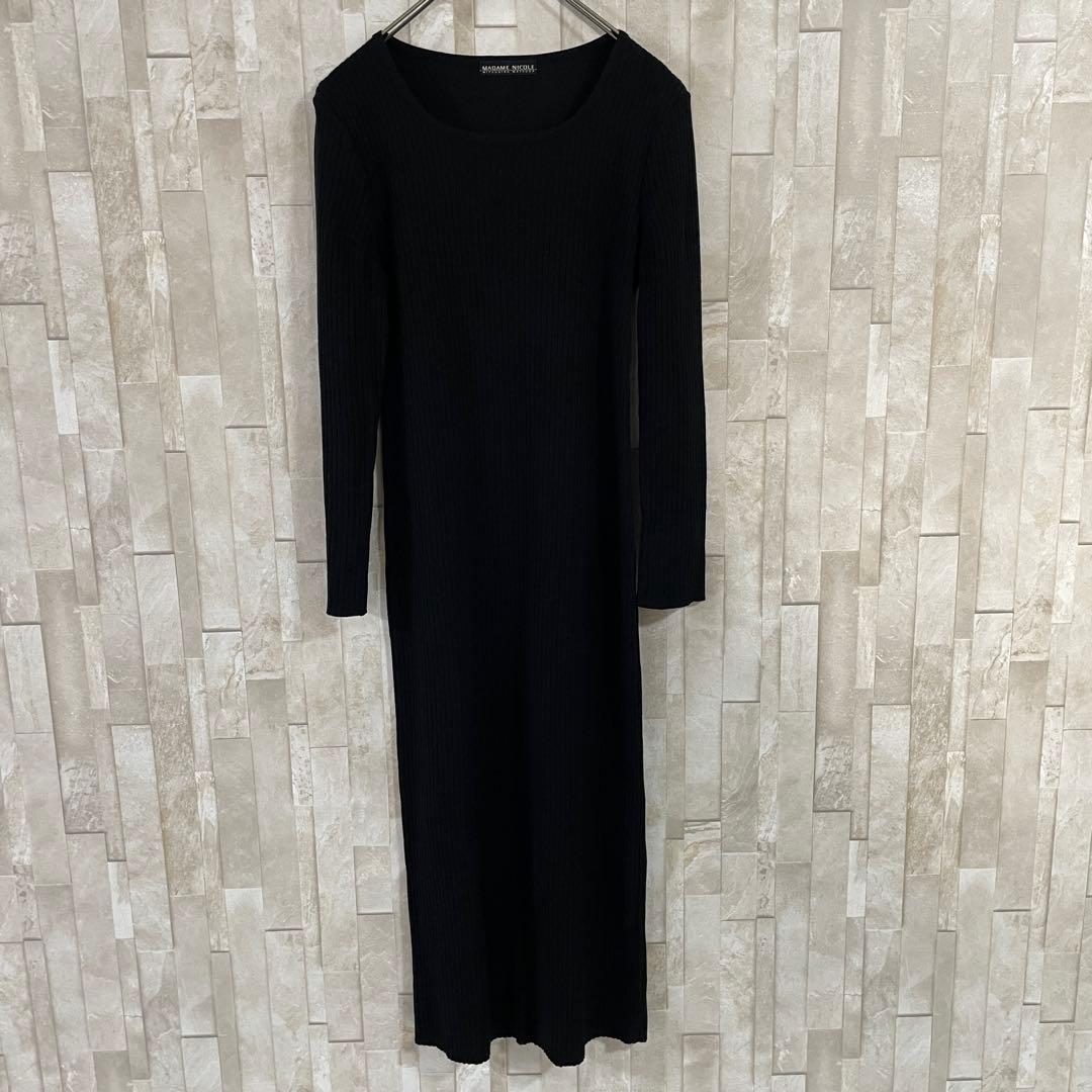 古着 MADAME NICOLE ニット ロングワンピース サイズS~M相当（画像 1/15）