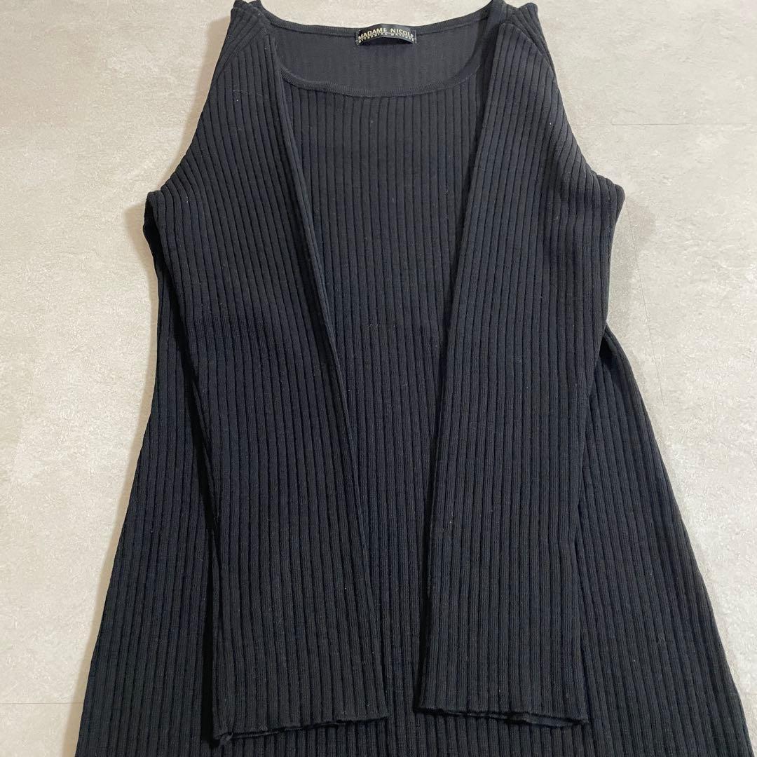 古着 MADAME NICOLE ニット ロングワンピース サイズS~M相当（画像 8/15）