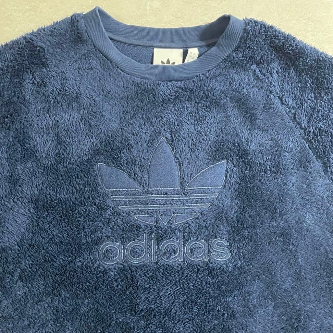 【美品】adidas Originals ボア スウェット トレーナー L 紺（画像 7/15）