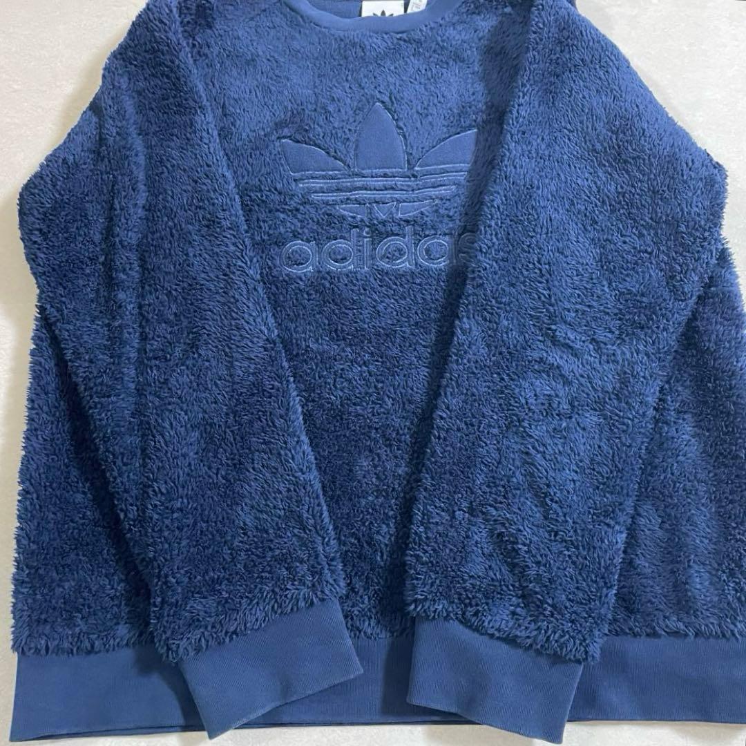 【美品】adidas Originals ボア スウェット トレーナー L 紺（画像 9/15）