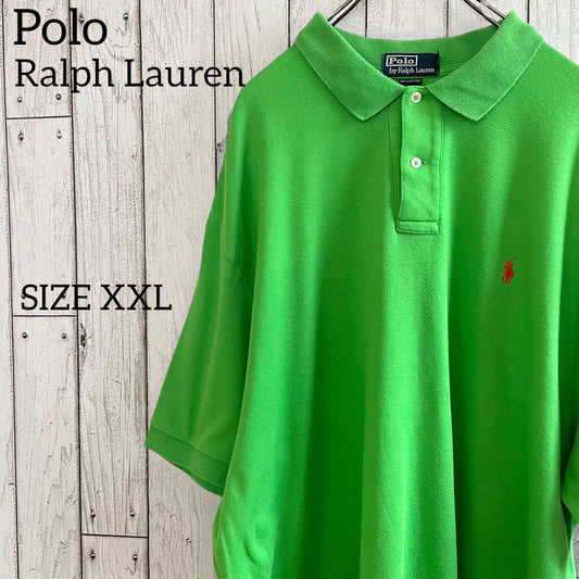 【美品】 古着90s Ralph Lauren ポロシャツ グリーン XXL