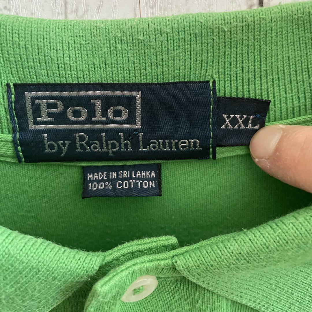 【美品】 古着90s Ralph Lauren ポロシャツ グリーン XXL