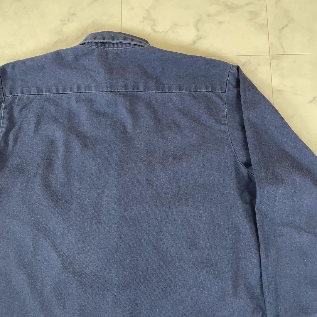 【美品】古着 RED KAP 長袖ワークシャツ Lサイズ ネイビー
