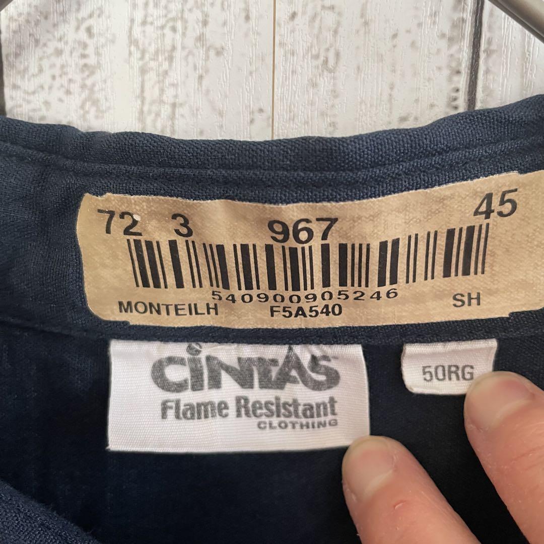 CINTAS シンタス メンズ 長袖ワークシャツ ネイビー