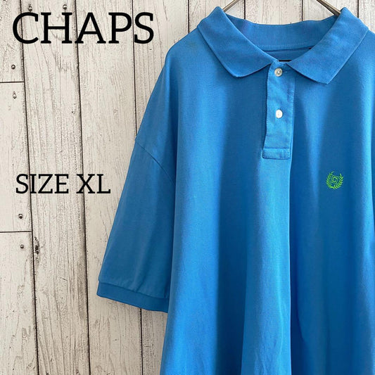 【USA古着】 CHAPS 半袖ポロシャツ XLサイズ ブルー