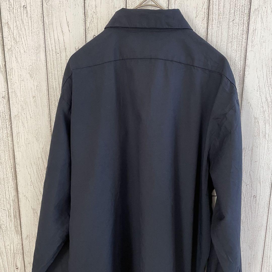 【美品】CINTAS メンズ 長袖ワークシャツ Mサイズ ネイビー