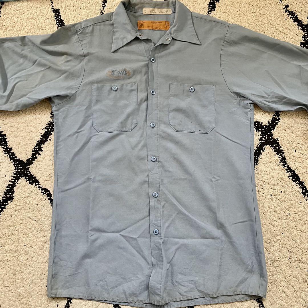 DURABLE PRESS 長袖ワークシャツ Mサイズ ブルー USA製