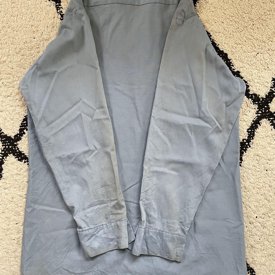 DURABLE PRESS 長袖ワークシャツ Mサイズ ブルー USA製