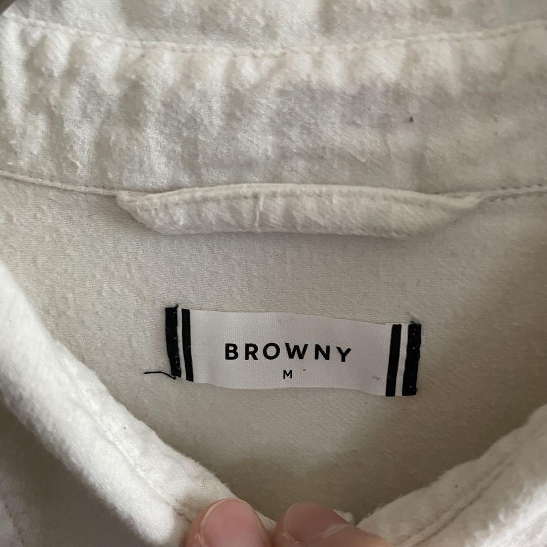 BROWNY 長袖シャツ メンズ Mサイズ アイボリー