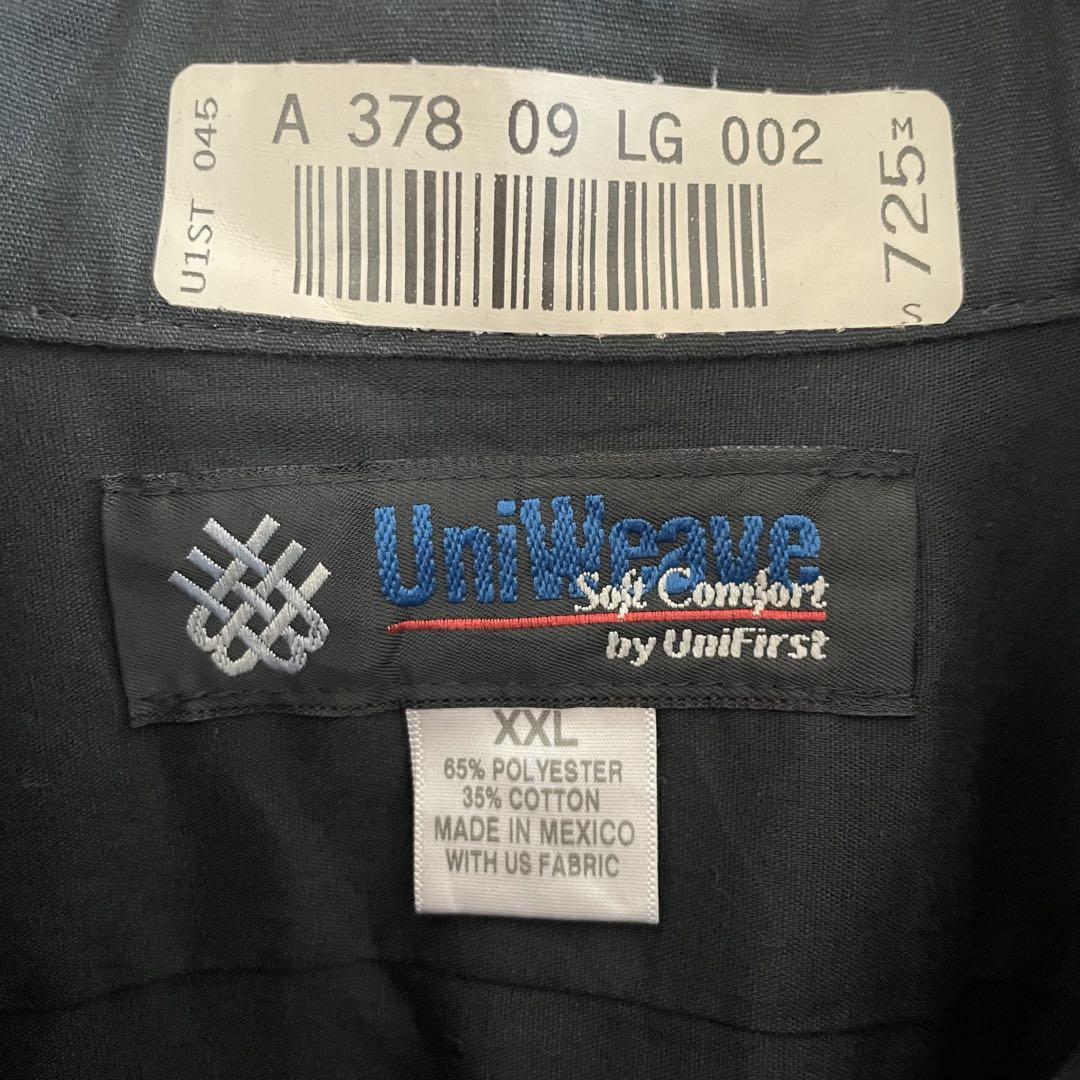 【美品】古着 UniWeave 長袖ワークシャツXXLサイズ ブラック